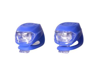 Zdjęcie: Zestaw silikonowych lampek rowerowych Silicon Led niebieski BOTTARI