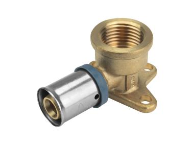 Zdjęcie: Kolanko naścienne zaciskowe PEX 16x1/2 gwint wewnętrzny TYCNER