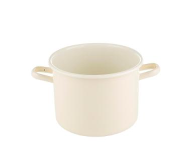 Zdjęcie: Garnek emaliowany Forte bez pokrywki 17 cm -3 L gładki kremowy EMALIA PLESZEW