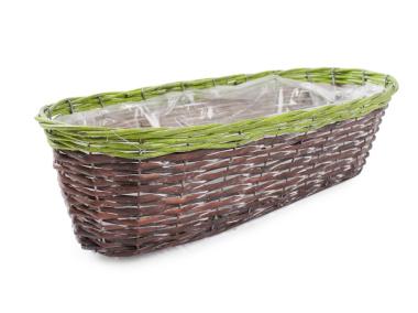 Zdjęcie: Balkonówka doniczka wiklinowa do obsadzania kwiatami 46x21x15 cm TIN TOURS