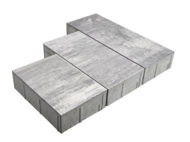 Zdjęcie: Kostka Triada Adular biało-stalowy na białym cemencie POLBRUK