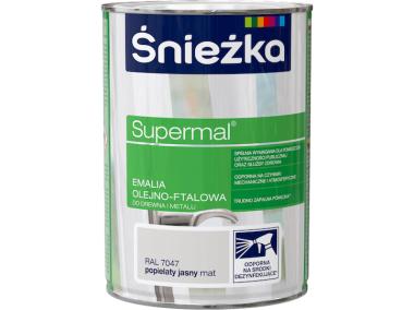 Zdjęcie: Emalia Supermal matowy popiel jasny R7047 0,8L ŚNIEŻKA