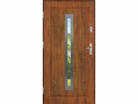 Drzwi zewnętrzne stalowo-drewniane Disting Figaro 04 Dąb złoty 80 cm lewe KR CENTER