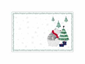 Mata stołowa Winter friends 28x43 cm dekorowana niedźwiadek ALTOMDESIGN