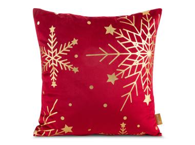 Zdjęcie: Poduszka welwetowa świąteczna 45x45 cm czerwono-złota EUROFIRANY