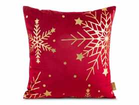 Poduszka welwetowa świąteczna 45x45 cm czerwono-złota EUROFIRANY