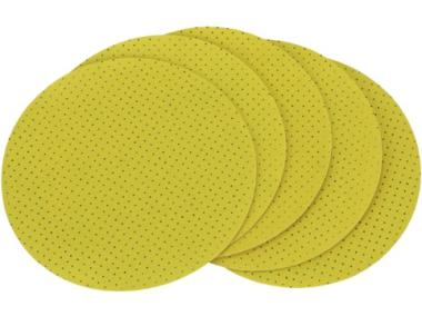 Zdjęcie: Krążek ścierny żółty perforowany 225 mm, G80, 5 sztuk STALCO