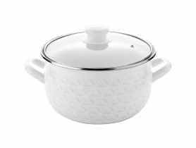 Garnek emaliowany Pyza z pokrywką 18 cm - 2,8 L diamond EMALIA PLESZEW
