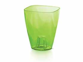Doniczka Coubi zielony transparentny 13 cm PROSPERPLAST