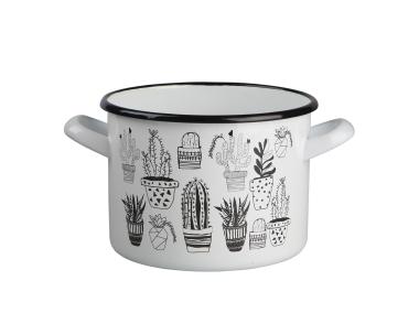 Zdjęcie: Garnek Cactus black prosty 22 cm - 6,3 L biały SILESIA