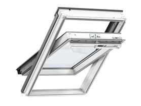 Okno obrotowe GGL MK08 2068 drewniane, malowane na biało, 3-szybowe VELUX