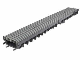 Odwodnienie liniowe kanał z kratką PP line popiel A15, 1000x131x70 mm ZMM MAXPOL
