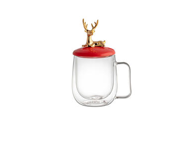 Zdjęcie: Kubek z ozdobną pokrywką czerwoną 300 ml (Color Box) Andrea ALTOMDESIGN