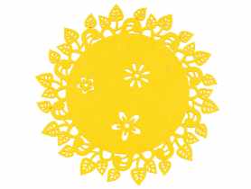 Mata filcowa 30 cm liście żółte okrągła ALTOMDESIGN