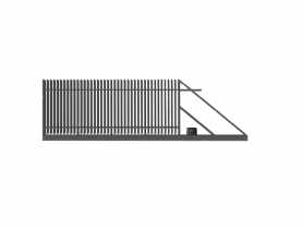 Brama przesuwna Anika 4,00 m, 1,80 m, z zamkiem hakowym, automatem, prawa POLBRAM