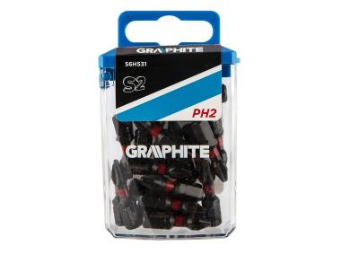 Zdjęcie: Bity udarowe PH2 x 25 mm, 20 szt. GRAPHITE