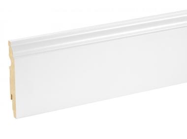 Zdjęcie: Listwa przypodłogowa MDF Biały RAL 9003 okleina półmat 9x1,6 cm dekor 1, 220 cm CEZAR