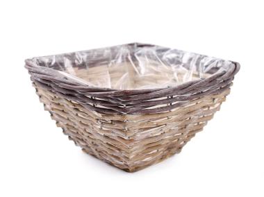 Zdjęcie: Osłonka wiklinowa na doniczkę 22x22x12 cm TIN TOURS
