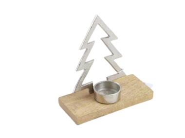Zdjęcie: Świecznik metalowy 7,5x14x21 cm świąteczny EM&EM