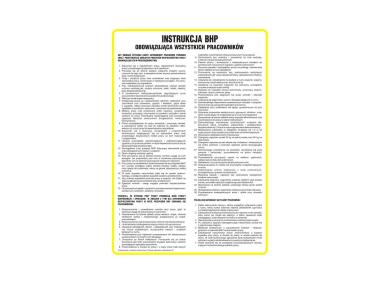 Zdjęcie: Oznaczenie "Instrukcja ogólna BHP obowiązująca wszystkich pracowników" 24,5x35 cm płyta METRO