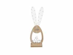 Figurka drewniana Zając Z Napisem 44x14,5x5,5 cm Wzór I ALTOMDESIGN