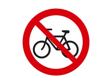 Zdjęcie: Oznaczenie "Zakaz jazdy na rowerze" 15x15 cm folia nieświecąca METRO
