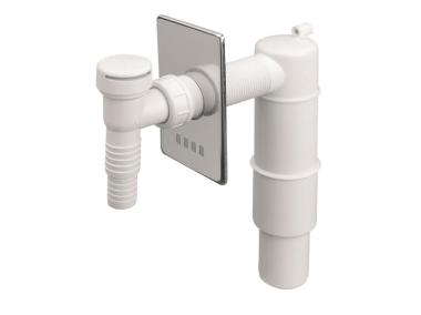 Zdjęcie: Przyłącze do pralki lub zmywarki podtynkowy z odejściem 50 mm maskownica chrom MCALPINE