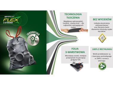 Zdjęcie: Worki na śmieci Magnum Flex&Strong z taśmą 60 L - 10 szt. JAN NIEZBĘDNY