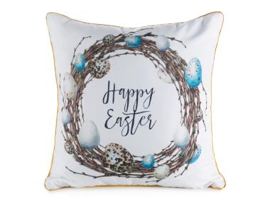 Zdjęcie: Poszewka wielkanocna na poduszkę Wiosna 45x45 cm biało-brązowa EUROFIRANY