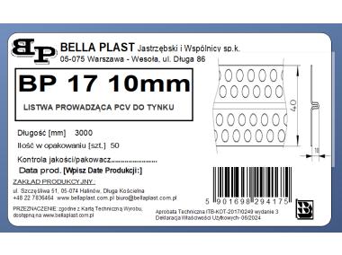 Zdjęcie: Listwa prowadząca PVC L300 10 mm biała BELLA PLAST