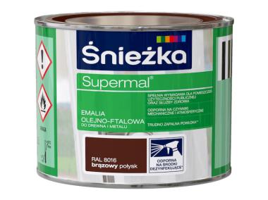Zdjęcie: Emalia Supermal brązowy RAL8016 0,2L ŚNIEŻKA