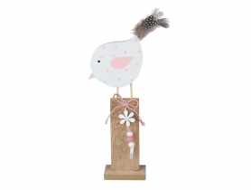 Figurka drewniana Ptaszek biały 20x14x4 cm ALTOMDESIGN
