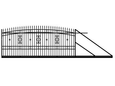 Zdjęcie: Brama przesuwna Milena 4,00 m, 1,55-1,75 m, stal ocynk+RAL9005 prawa POLBRAM