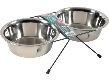 Zdjęcie: Miski dla psa na stojaku metalowym Inox 2 sztuki 1,3 L ZOLUX