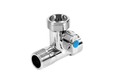 Zdjęcie: Zawór kulowy kątowy 1/2x1/2x3/4 chrom TYCNER