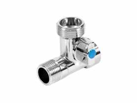 Zawór kulowy kątowy 1/2x1/2x3/4 chrom TYCNER