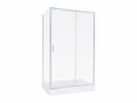 Kabina prostokątna 120x80, szkło transparentne, polski brodzik o wysokości 14 cm w komplecie LIVENO