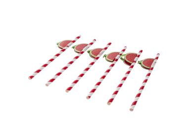 Zdjęcie: Komplet 6 słomek papierowych 19,5 cm dekoracja arbuz ALTOM DESIGN