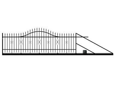 Zdjęcie: Brama przesuwna Iga 4,00 m, 1,20-1,50 m, ocynk+RAL9005 prawa z automatem POLBRAM