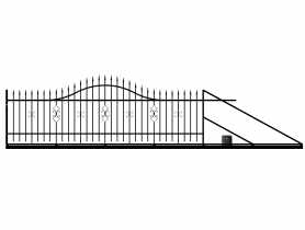 Brama przesuwna Iga 4,00 m, 1,20-1,50 m, ocynk+RAL9005 prawa z automatem POLBRAM