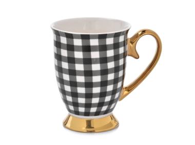 Zdjęcie: Kubek porcelanowy Diana Gold 300 ml kratka AMBITION