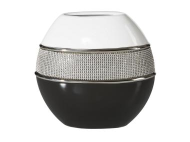 Zdjęcie: Wazon dekoracyjny Nessi 24x12x24 cm biało-czarny EUROFIRANY