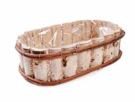 Balkonówka z brzozy z folią 45x26x12 cm owalna TIN TOURS