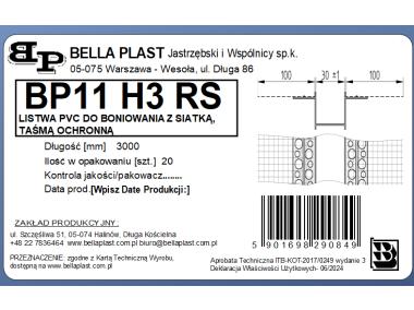 Zdjęcie: Listwa do boniowania PVC z siatką BP11 H3RS L300 biała BELLA-PLAST