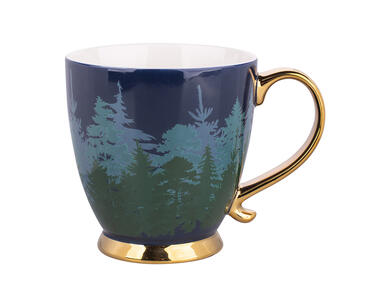 Zdjęcie: Filiżanka Jumbo Misty Forest 400 ml na stopce dekoracja III ALTOMDESIGN