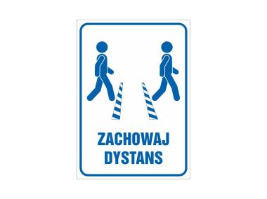 Zdjęcie: Oznaczenie "Zachowaj dystans" 10,5x14,8 cm METRO