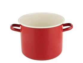 Garnek emaliowany Forte bez pokrywki 20 cm -5 L gładki czerwony EMALIA PLESZEW