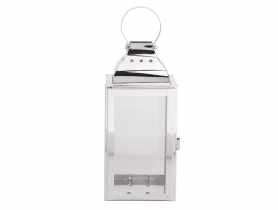 Latarenka metalowa 9x9x20 cm srebrna ALTOMDESIGN