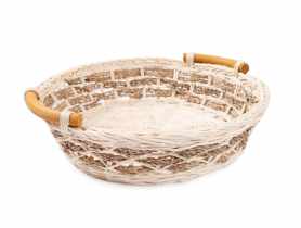 Koszyk rattanowy na owoce/pieczywo 26x26x7 cm TIN TOURS