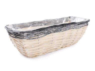 Zdjęcie: Balkonówka doniczka wiklinowa do obsadzania kwiatami 40x16x13 cm TIN TOURS